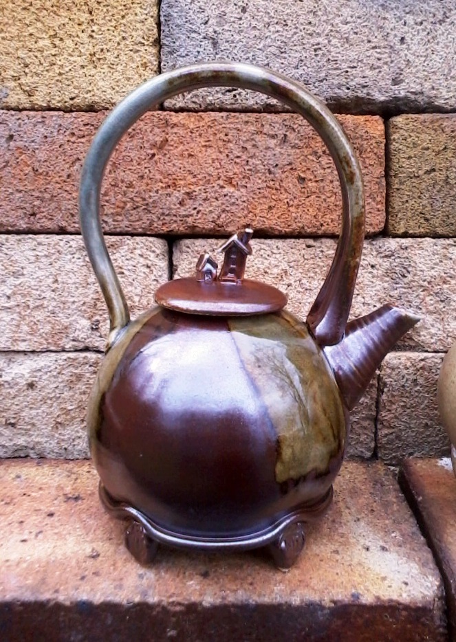Teapot, Porcelain, Soda fired