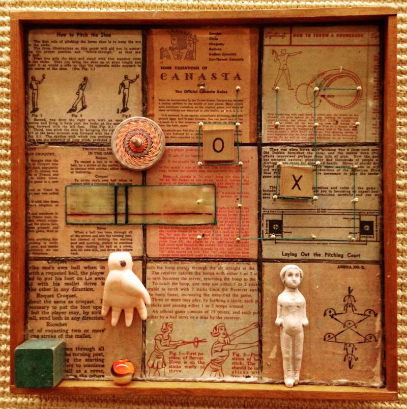 Games, encaustic collage