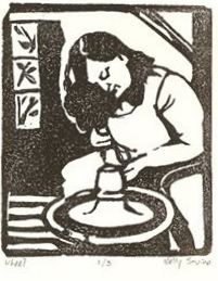 self portrait: woodcut